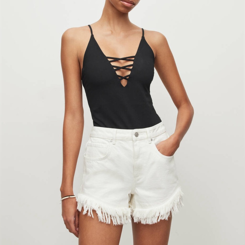 ALLSAINTS | Sofia Lace Front V-Neck Bodysuit